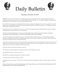 Daily Bulletin  Thursday, December 10, 2015