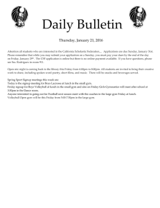Daily Bulletin  Thursday, January 21, 2016