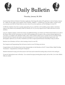 Daily Bulletin  Thursday, January 28, 2016