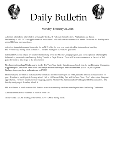 Daily Bulletin  Monday, February 22, 2016