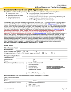 Institutional Review Board (IRB) Application Form
