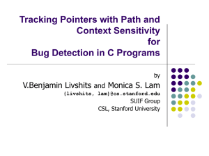 Tracking Pointers with Path and Context Sensitivity for Bug Detection in C Programs