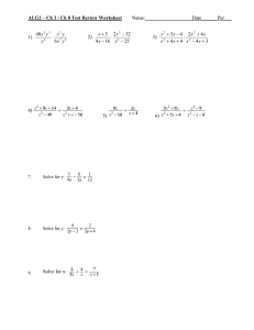 ALG2 – Ch 3 / Ch 8 Test Review Worksheet 1)