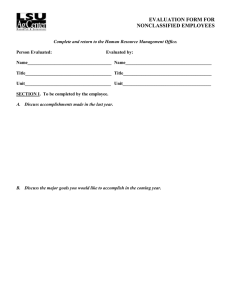 EVALUATION FORM FOR NONCLASSIFIED EMPLOYEES