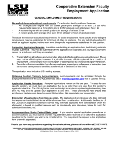 Cooperative Extension Faculty Employment Application GENERAL EMPLOYMENT REQUIREMENTS
