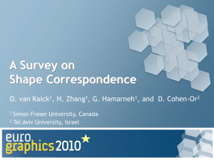 A Survey on Shape Correspondence O. van Kaick , H. Zhang