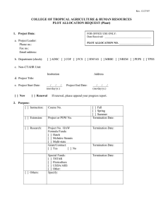 COLLEGE OF TROPICAL AGRICULTURE &amp; HUMAN RESOURCES PLOT ALLOCATION REQUEST (Plant)