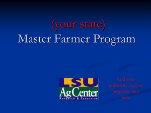 (your state) Master Farmer Program Add your university logo or