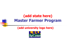 Master Farmer Program (add state here) (add university logo here)