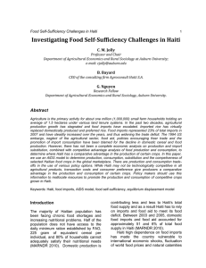 Investigating Food Self-Sufficiency Challenges in Haiti  C. M. Jolly