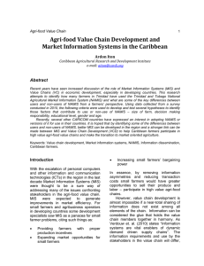 Agri-food Value Chain Development and Market Information Systems in the Caribbean  Abstract