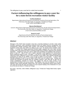 Factors influencing the willingness to pay a user fee Carlton Sambury