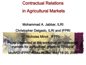 Contractual Relations in Agricultural Markets