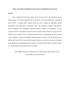 Study of Economic Globalization and Growth of Agricultural Sector of...