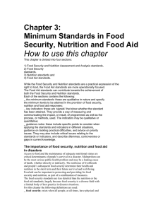How to use this chapter Chapter 3: Minimum Standards in Food