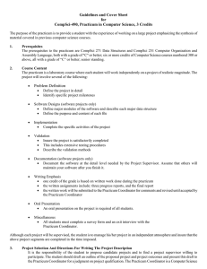 Guidelines and Cover Sheet for CompSci-490, Practicum in Computer Science, 3 Credits