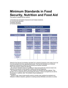 Minimum Standards in Food Security, Nutrition and Food Aid