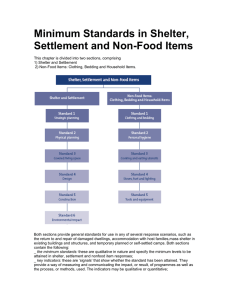 Minimum Standards in Shelter, Settlement and Non-Food Items