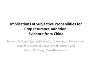 Implications of Subjective Probabilities for Crop Insurance Adoption: Evidence from China