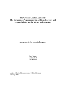 The Greater London Authority: The Government’s proposals for additional powers and