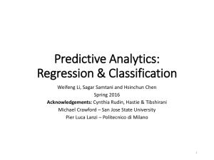 Predictive Analytics: Regression &amp; Classification