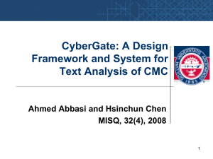 CyberGate: A Design Framework and System for Text Analysis of CMC