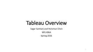 Tableau Overview Sagar Samtani and Hsinchun Chen MIS 496A Spring 2016