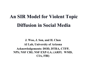 An SIR Model for Violent Topic Diffusion in Social Media