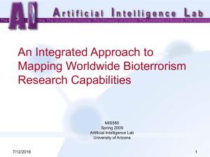 An Integrated Approach to Mapping Worldwide Bioterrorism Research Capabilities MIS580