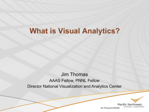 What is Visual Analytics? Jim Thomas AAAS Fellow, PNNL Fellow