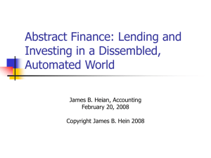 Abstract Finance: Lending and Investing in a Dissembled, Automated World