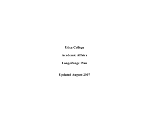 Utica College  Academic Affairs Long-Range Plan