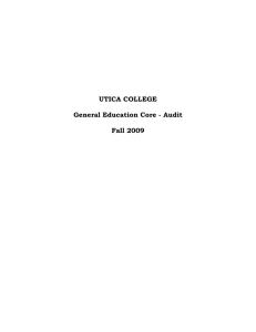 UTICA COLLEGE  General Education Core - Audit Fall 2009