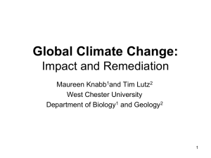 Global Climate Change: Impact and Remediation Maureen Knabb and Tim Lutz