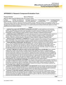 APPENDIX G: Research Component Evaluation Form Proposal Number: