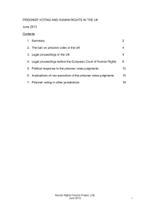 PRISONER VOTING AND HUMAN RIGHTS IN THE UK  June 2013 Contents