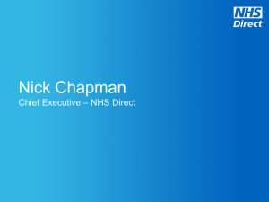 Nick Chapman – NHS Direct Chief Executive