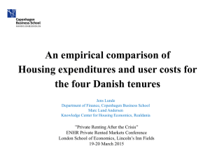 An empirical comparison of Housing expenditures and user costs for