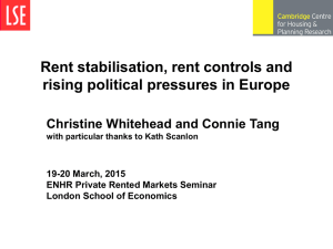 Rent stabilisation, rent controls and rising political pressures in Europe