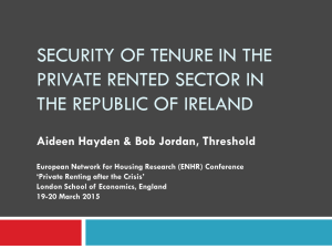 SECURITY OF TENURE IN THE PRIVATE RENTED SECTOR IN