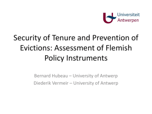 Security of Tenure and Prevention of Evictions: Assessment of Flemish Policy Instruments