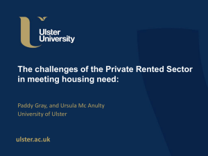 The challenges of the Private Rented Sector in meeting housing need: ulster.ac.uk