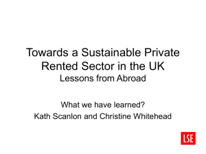 Towards a Sustainable Private Rented Sector in the UK Lessons from Abroad