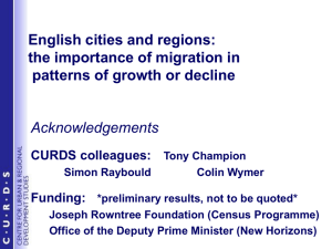 English cities and regions: the importance of migration in Acknowledgements