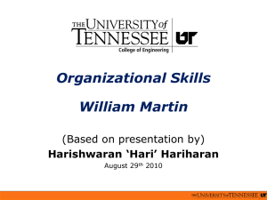Organizational Skills William Martin (Based on presentation by) Harishwaran ‘Hari’ Hariharan