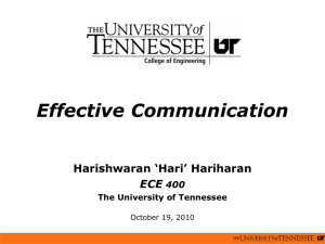 Effective Communication Harishwaran ‘Hari’ Hariharan ECE 400