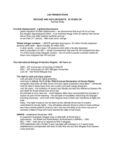 LSE PRESENTATION REFUGEE AND ASYLUM RIGHTS:  50 YEARS ON