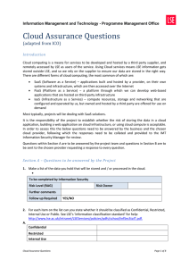 Cloud Assurance Questions (adapted from ICO)