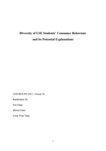 Diversity of LSE Students’ Consumer Behaviour and its Potential Explanations