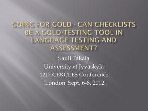 Sauli Takala University of Jyväskylä 12th CERCLES Conference London  Sept. 6-8, 2012